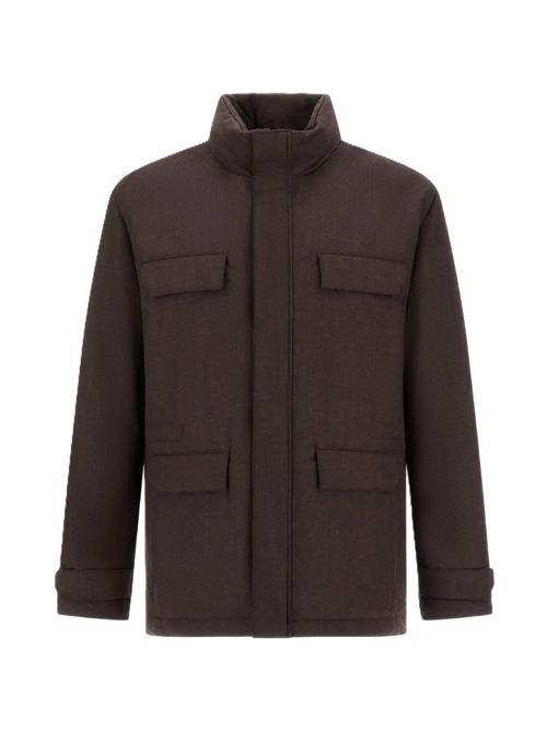 Hernoflannel field jacket marrone moro HERNO | FI000164U334988800 MORO